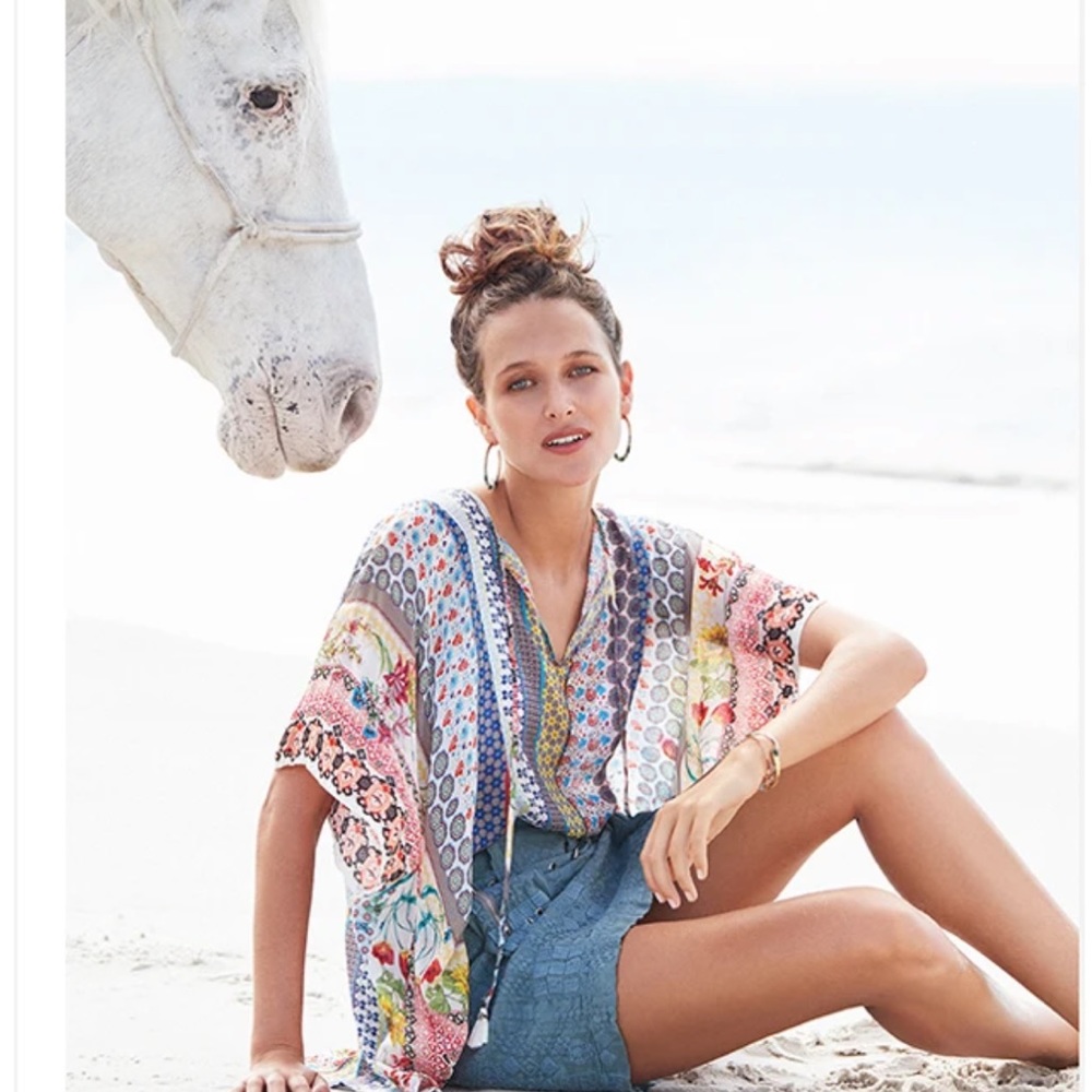 JOHNNY WAS Peonies tunic top
